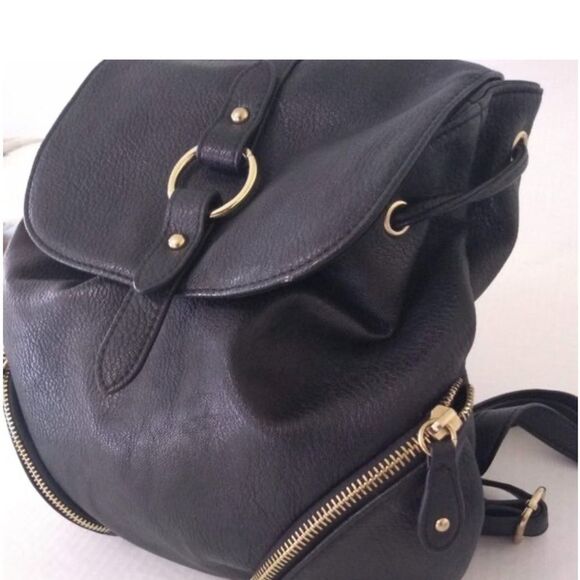 Express Black Backpack with Gold Ring Detail main image 8
